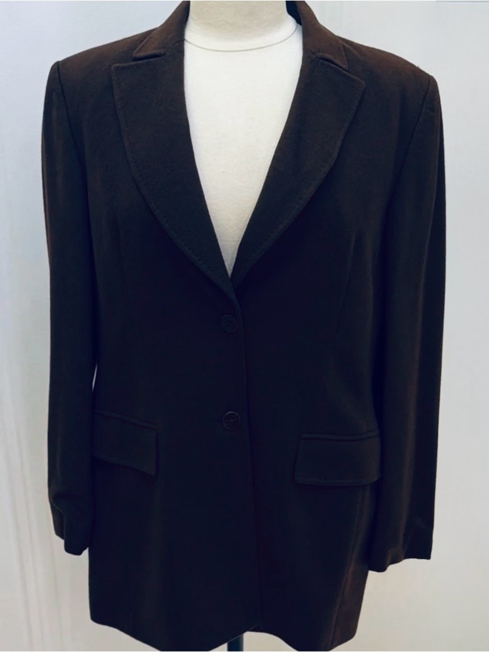 Saks Fifth Avenue Black 100% Cashmere Lined Single Breasted Blazer 4 S/M